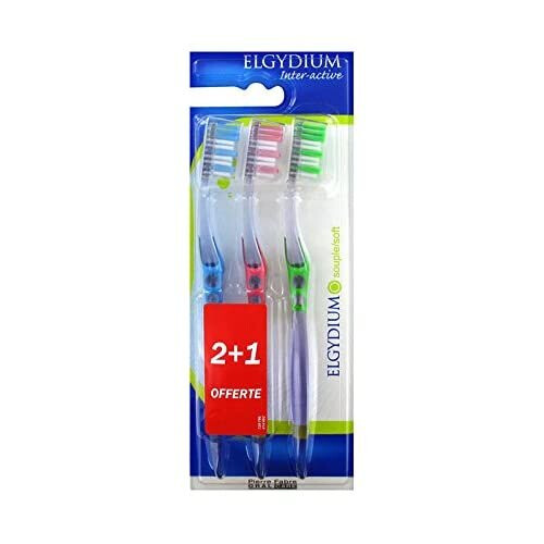 Elgydium Elgydium Inter-Active Soft Toothbrush 2 Toothbrushes + 1 Free