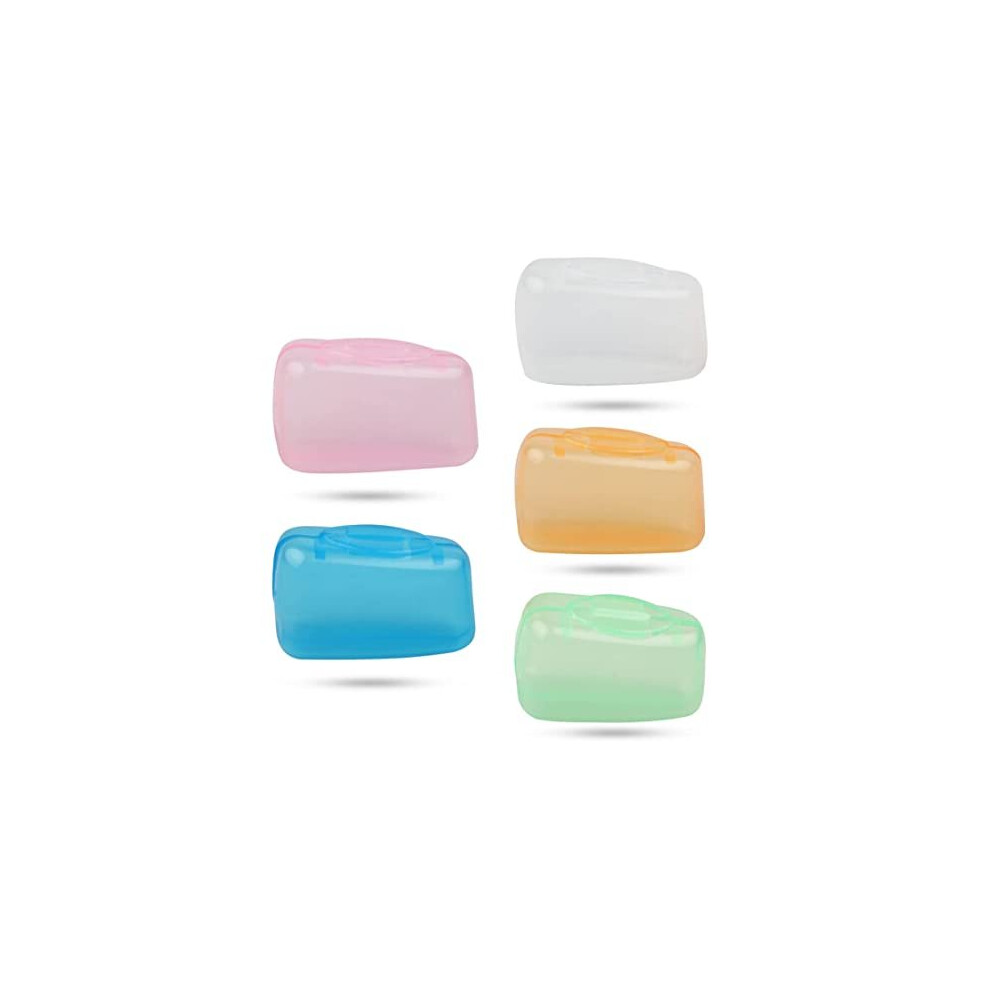 Quesuc 5 Pieces Travel Portable Toothbrush Head Covers Toothbrush Protective Case