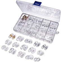 Mesee Eyeglass Nose Pads Set, 15 Styles Ultra-Soft PVC Nosepads Anti Slip Glasses Nose Pad Assortment Kit for Eyeglass Sunglasses Repair Replacem