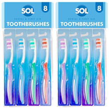 8pcs Toothbrushes Multipack - Toothbrush Manual with Nylon Bristles | Soft Tooth Brush for Adults | Manual Toothbrush Medium Sized