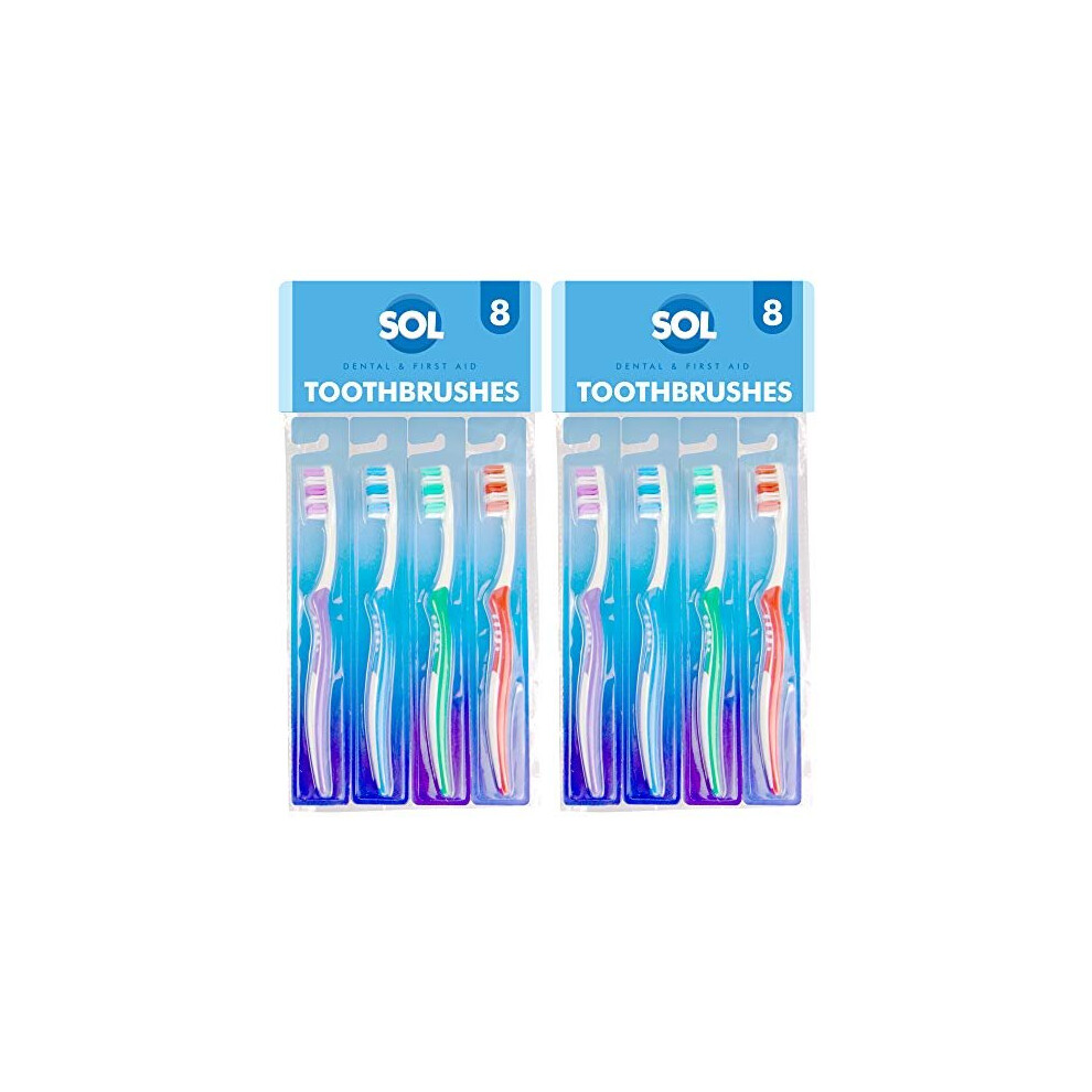 8pcs Toothbrushes Multipack - Toothbrush Manual with Nylon Bristles | Soft Tooth Brush for Adults | Manual Toothbrush Medium Sized