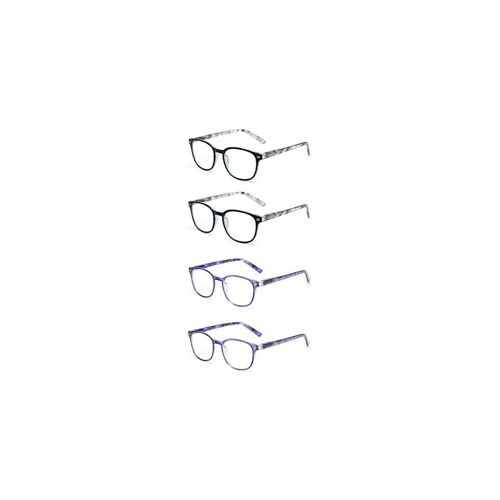 Photos - Glasses & Contact Lenses JM Reading Glasses Women with Spring Hinge 4 Pack, Lightweight Quality Vintage Readers Colorful Square Glasses for Ladies Ma