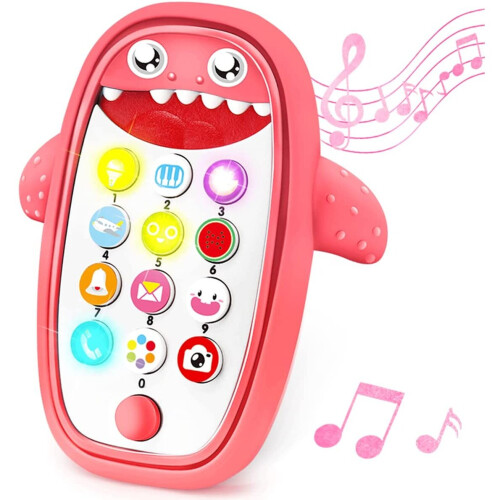 Sommer Teething Phone Toy for Babies with Removable Soft Case, Lights ...