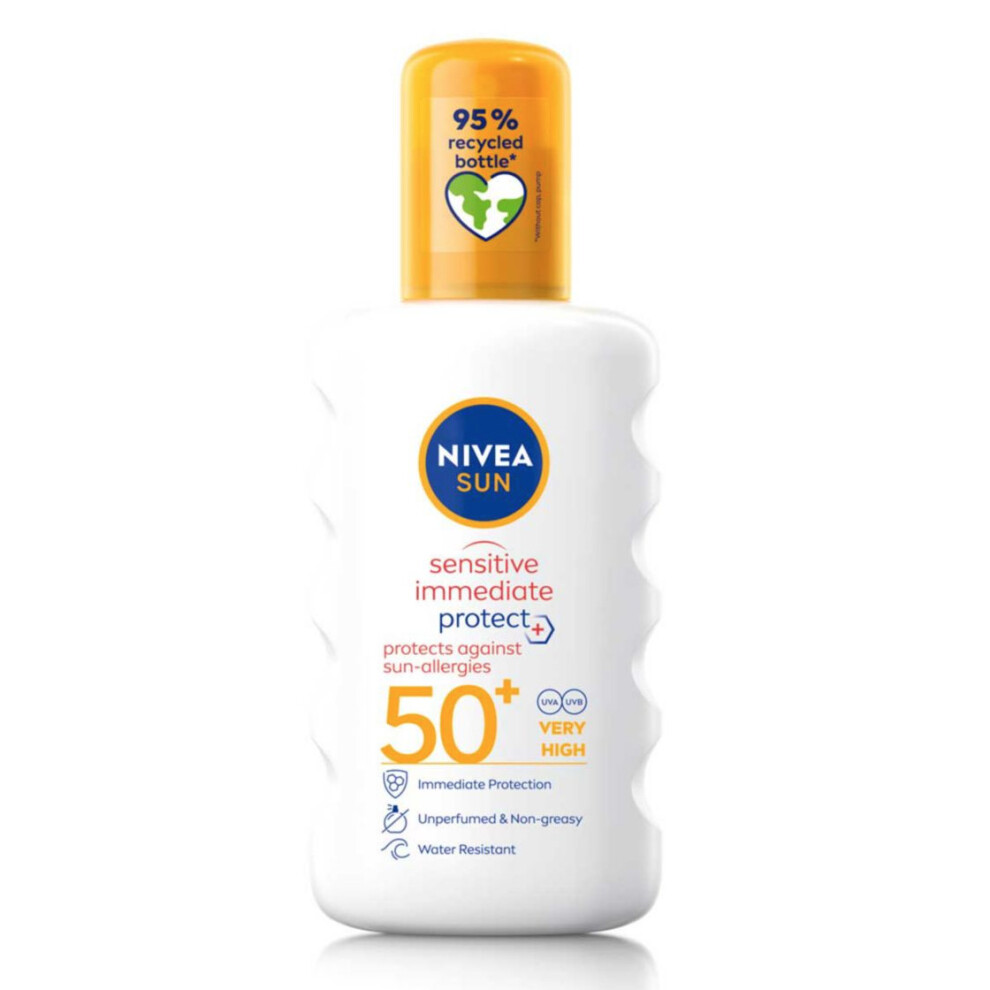 Nivea Sun Sensitive Immediate Protect Allergy Sun Spray Spf50+ 200Ml