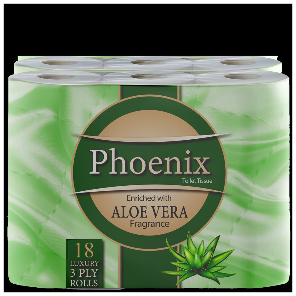 Phoenix 18 Roll Bulk Buy - Quilted 3 Ply Aloe Vera Fragranced Toilet Rolls