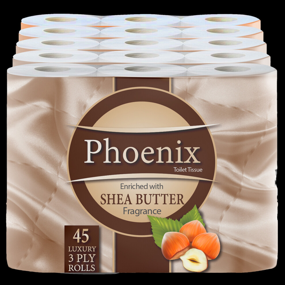 45 Roll Bulk Buy - Quilted 3 Ply Shea Butter Fragranced Toilet Rolls