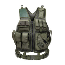 (Green) Military Tactical Vest Law Enforcement Vest Outdoor Adventure Survival Protective Gear