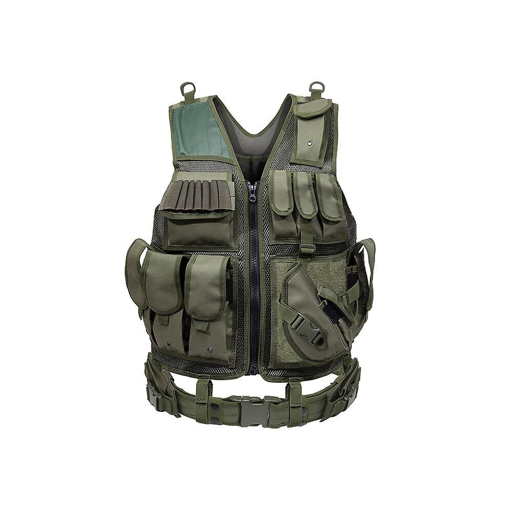 (Green) Military Tactical Vest Law Enforcement Vest Outdoor Adventure Survival Protective Gear-image-OPC-P986PHN-NEW