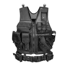 (Black) Military Tactical Vest Law Enforcement Vest Outdoor Adventure Survival Protective Gear