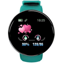 (Green) Smart Watch Waterproof Fitness Watch With Heart Rate Blood Pressure Monitor For Android Ios