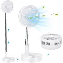 Tragbarer oszillierender Ventilator - faltbar, Akku 7200 mAh, 4 Modi, USB-Aufladung, 180-Kopf, leise 30-40 dB