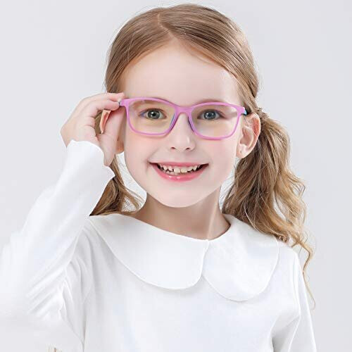 2 Pack Kids Blue Light Blocking Glasses Flexible UV400 Eyewear for