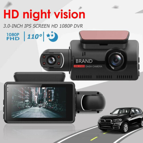 1080P Dual Lens Car Front and Inside Camera Video Dash Cam Recorder G-sensor 2