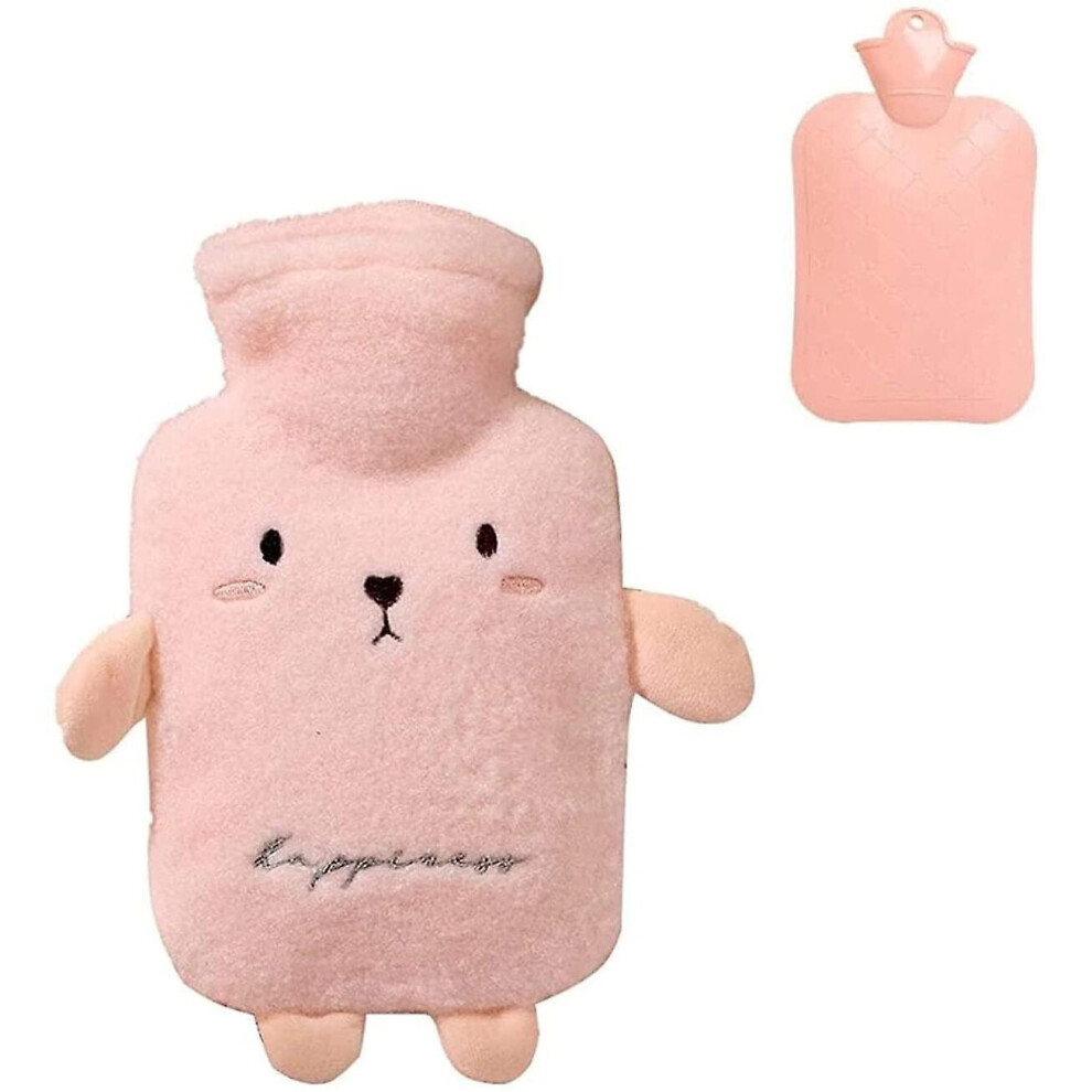 (Dog) Hot Water Bottle Hot Water Bag With Plush Cover 1000ml Water Injection Hand Warmer