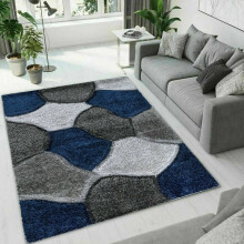 (Blue-Grey (PONA) , 120 x 170 cm) Hand Craft Shaggy Rugs Long Hall Runner Carpet Mat
