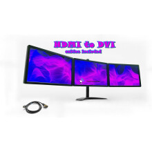 TRIPLE MONITOR SCREEN BUNDLE Multi Screen 3 x 19" DVI to HDMI cables - Refurbished