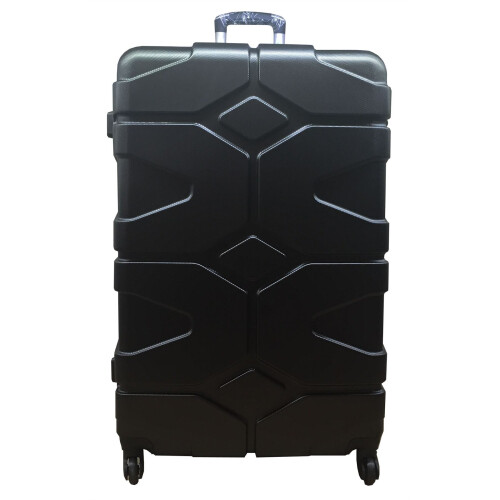 (Black, Extra Large) Hampton & Stewart Hard Shell Extra Large Suitcase