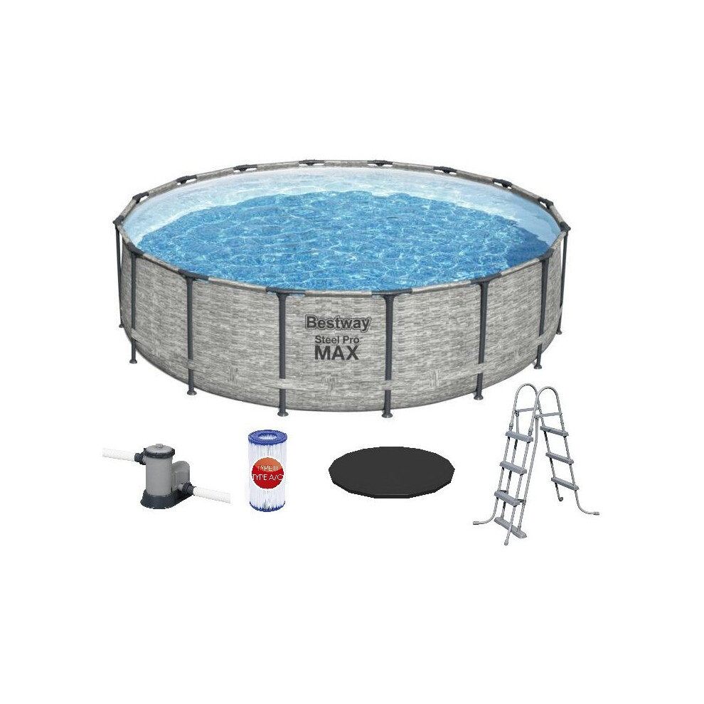 Bestway Swimming Pool 16ft x 48in Steel Pro MAX Deep Grey BW5619E