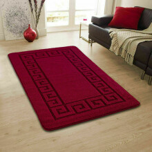 (Red, 80 x 150 cm) New Modern Indoor Entrance Beautiful Washable Rug