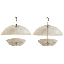 Hanging Bird Feeder with Integral Squirrel Baffle (Set of 2)