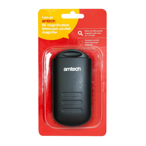 Amtech 8X Magnification Telescopic Pocket Magnifier With LED 1
