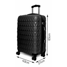 (Black, Medium) Hampton & Stewart Diamond Design HardShel Suitcase