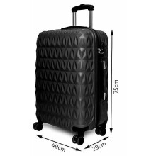 (Black, Large) Hampton & Stewart Diamond Design HardShel Suitcase