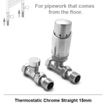 (Straight, Chrome) Angled & Straight Thermostatic Radiator Valves