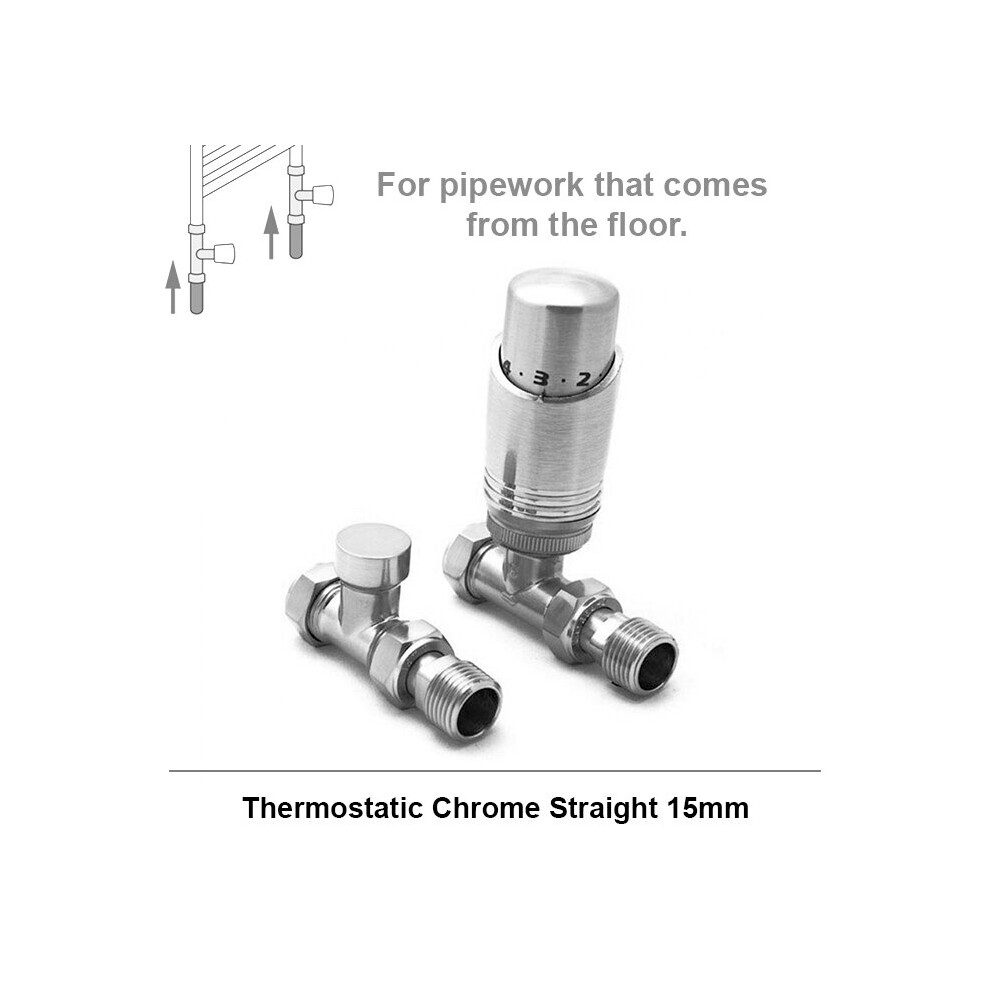 (Straight, Chrome) Angled & Straight Thermostatic Radiator Valves 5056616511909