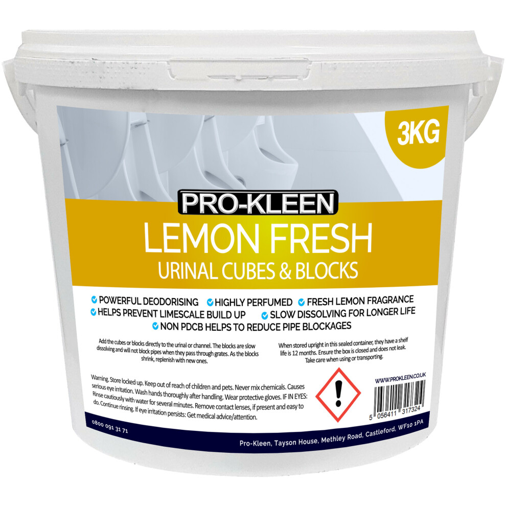 (1 x 3KG) Pro-Kleen Lemon Urinal Blocks