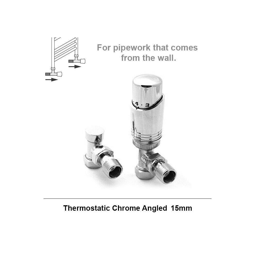 (Angled, Chrome) Angled & Straight Thermostatic Radiator Valves