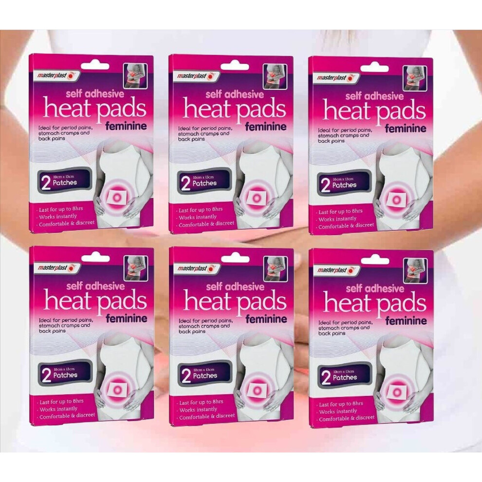 12 Feminine Heat Pad Period Pain Relief Self Adhesive Instant Pad