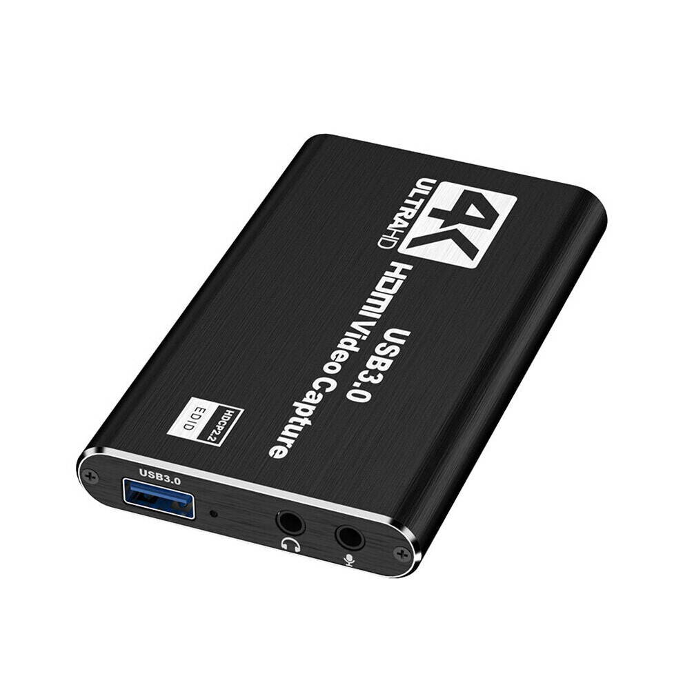 Video Capture Card Adapter With Dual 4K HD Display Port 1 * USB 3.0 1 * 3.5mm AUX Audio Output 1 * 3.5mm Microphone Input