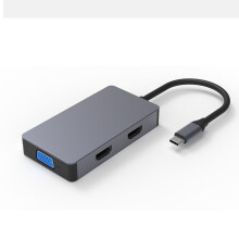 5 In 1 Triple Display USB-C Hub Docking Station Adapter With USB 3.0 Dual HDMI 4K HD Display 1080P VGA 100W Type-C PD Charging