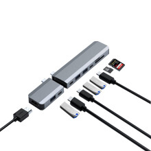 Magnetic Detachable 10 in 1 USB-C Hub Docking Station Adapter with 1*HDMI 3*USB 2*Type-C 1*PD 1*SD 1*TF
