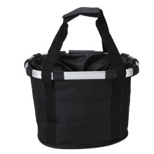 (Black) Bike Front Basket Pet Carrier Hampers Bicycle Handlebar Handbag Shoulder