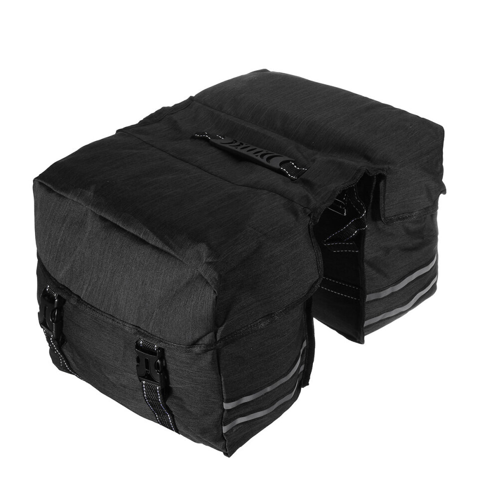 (Black) Bike Pannier Luggage Bag Waterproof Rear Rack Outdoor Cycling