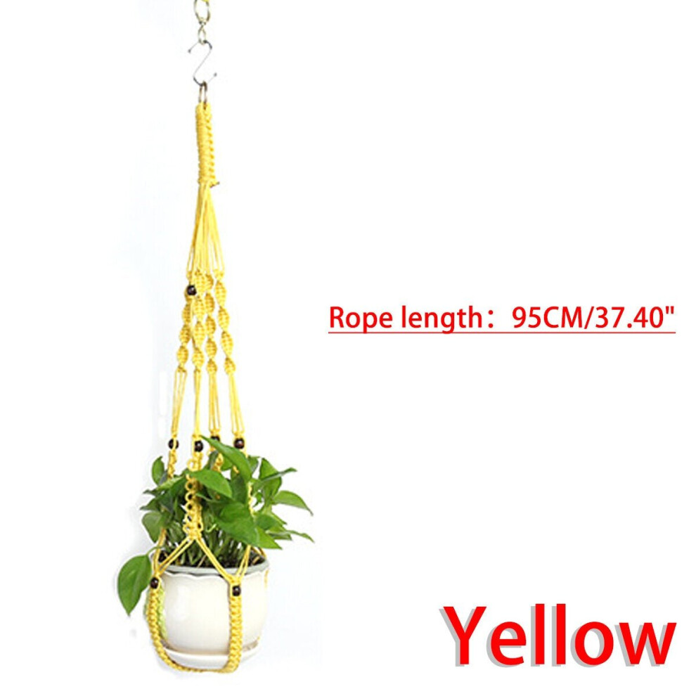 (1) Nylon Rope Tassel Flower Pot Hanging Basket Net Knotted Rope Plant Holder