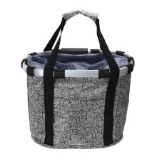 (Grey) Bike Front Basket Pet Carrier Hampers Bicycle Handlebar Handbag Shoulder