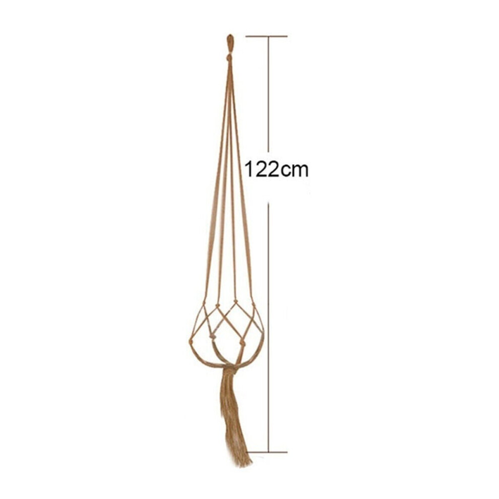 (122cm) Pot Holder Macrame Plant Hanger Hanging Planter Basket Braided Rope Garden Art