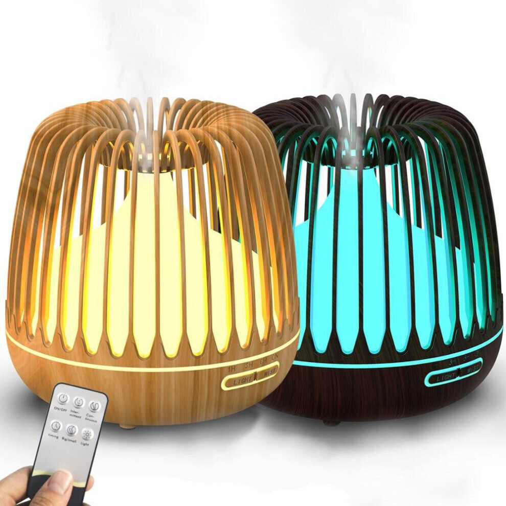 (Deep Wood Grain, Type A) 23.8L Large Capacity Ultrasonic Air Humidifier Household Industrial Air Moisture Machine Remote Control Automatical