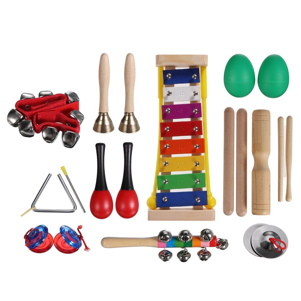 12Pcs Kids Wooden Percussion Xylophone Baby Toddler Preschool Musical Toy Kit