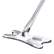 (White) X-type Microfiber Floor Mop Hand-free Wash Flat Mop Manual Extrusion Mop Spin Household Cleaning Tool