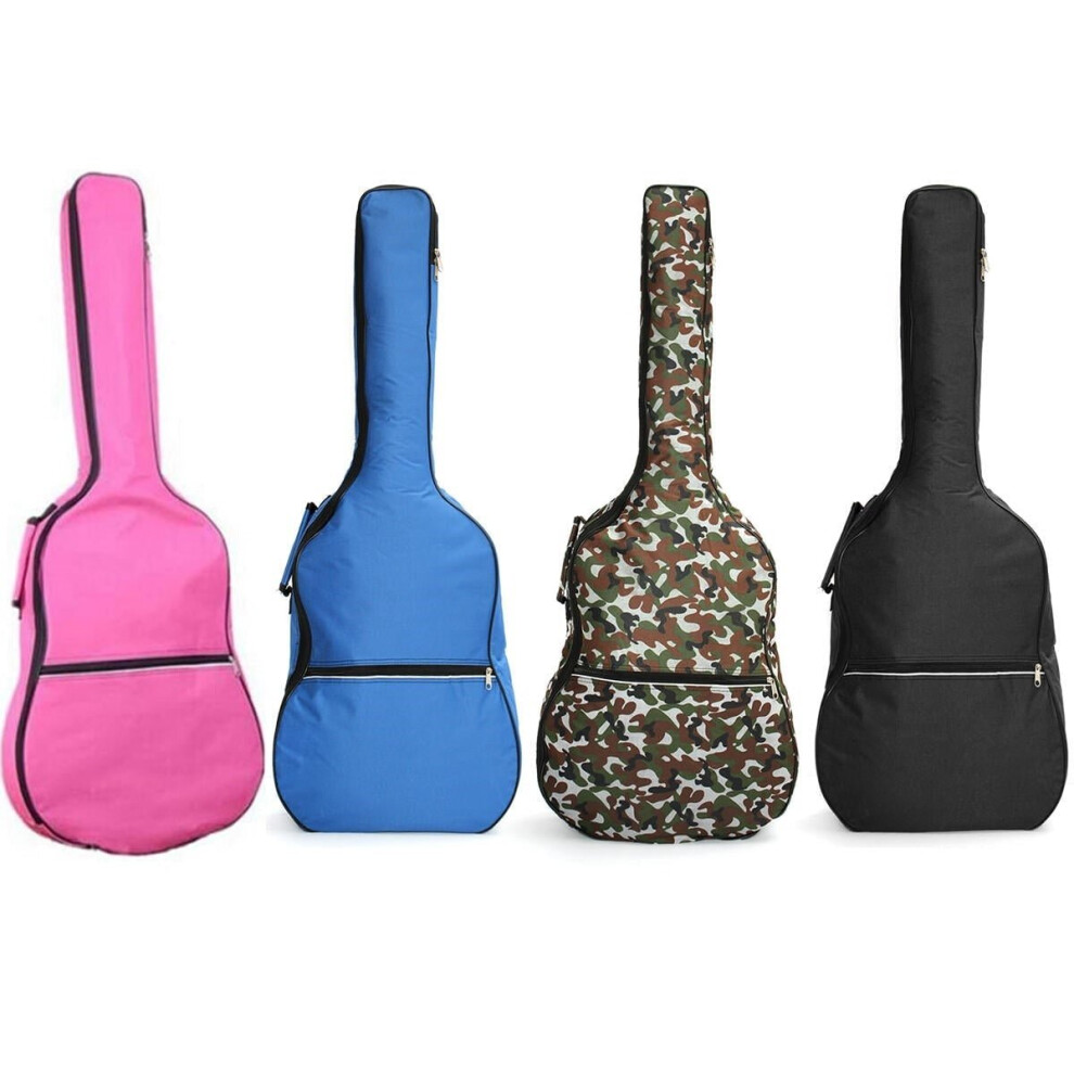 (Blue) 39 40 41 Inch Double Straps Padded Waterproof Acoustic Guitar Bag