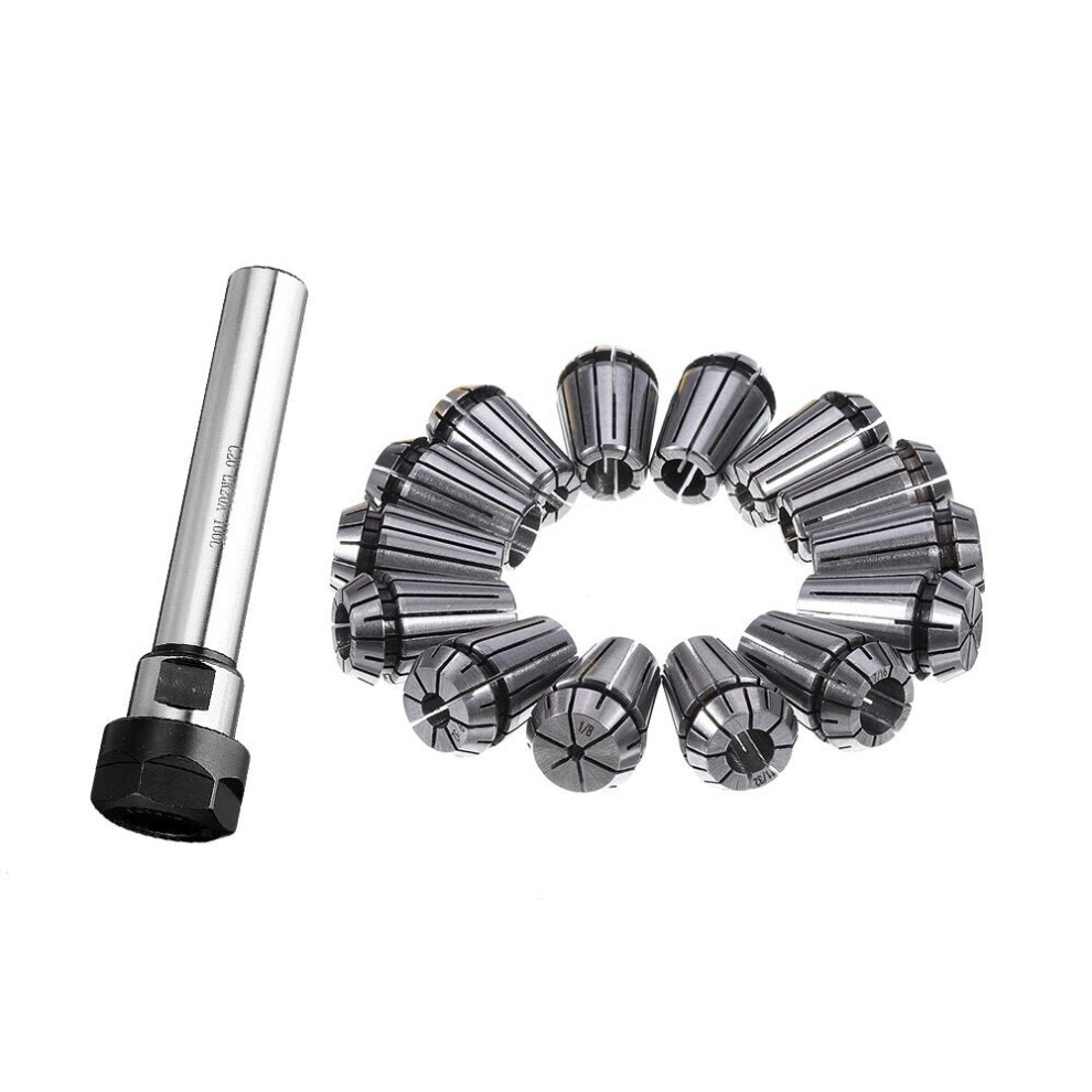Collet Chuck Holder with 14PCS Spring Collet for CNC Milling Lathe Tool