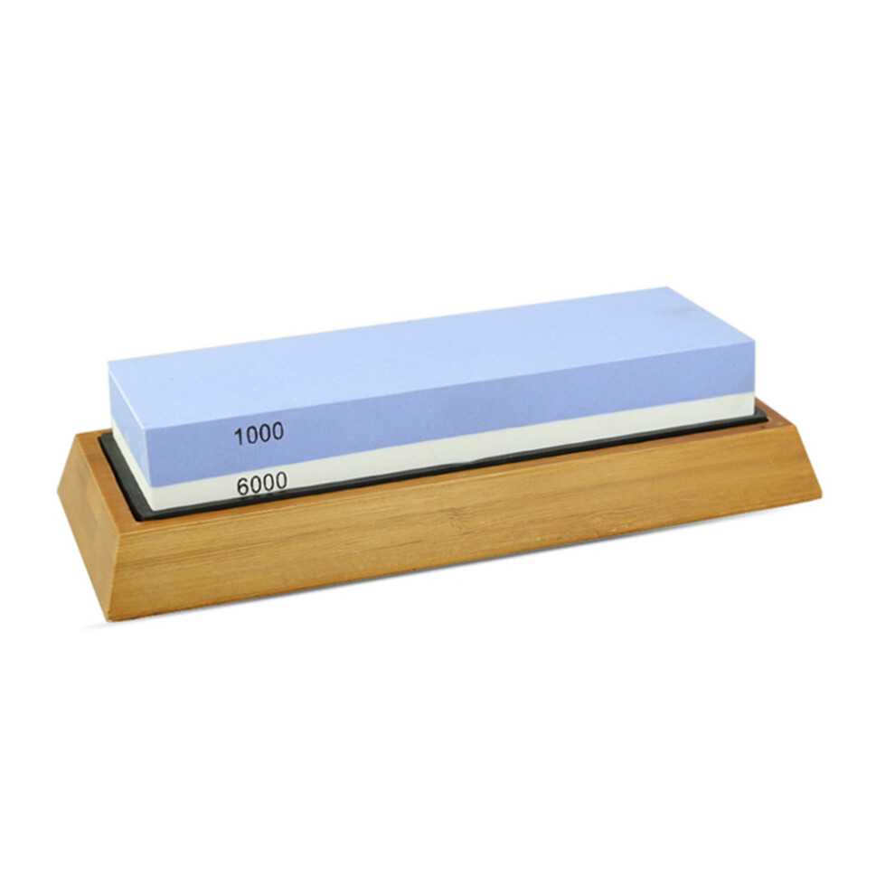 2 In 1 1000/6000 Grit Knife Sharpener Whetstone Sharpening Stones Grinding Stone System Water Stone Honing Kitchen Tool