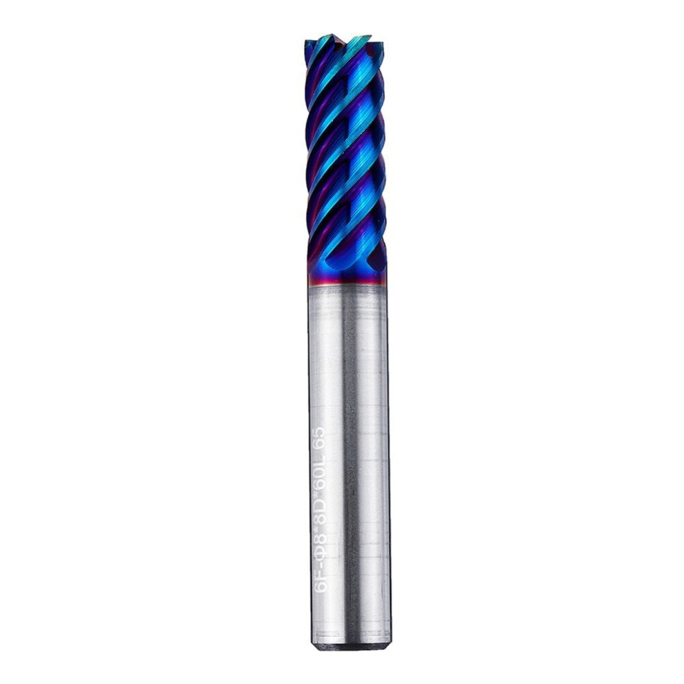 () 6 Flutes Nano Blue Coated Milling Cutter HRC65 6/8/10/12mm Carbide End Mill