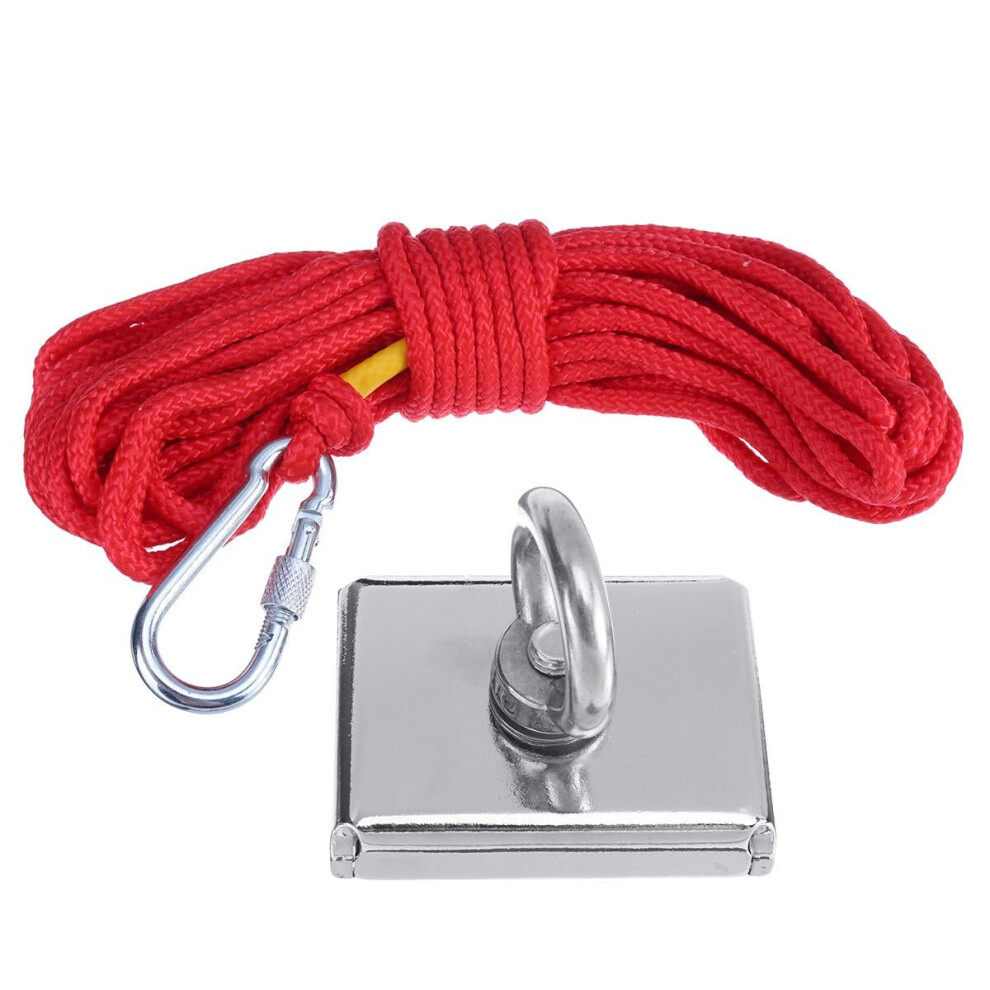 300KG D75 Super Fishing Recovery Block 304 Magnet Eyebolt Ring Metal with 10M Rope