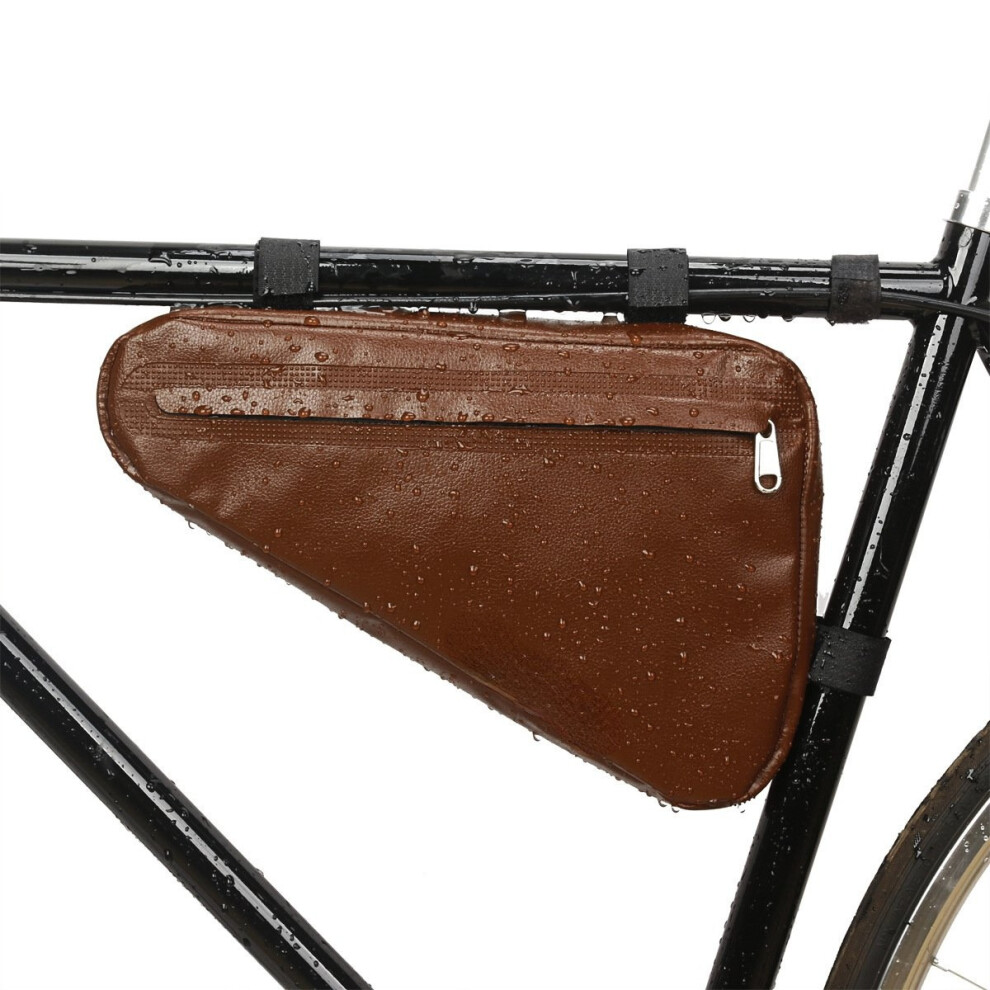 (Brown) Bicycle Rainproof MTB Road Frame Triangle Waterproof Caulking Bag
