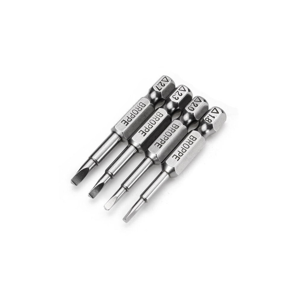 4pcs 50mm 1.8-2.7 1/4 Inch Hex Shank Magnetic Triangle Screwdriver Bits